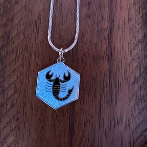 David Andersen Norway Sterling Scorpion Pendant with Sterling Silver Necklace